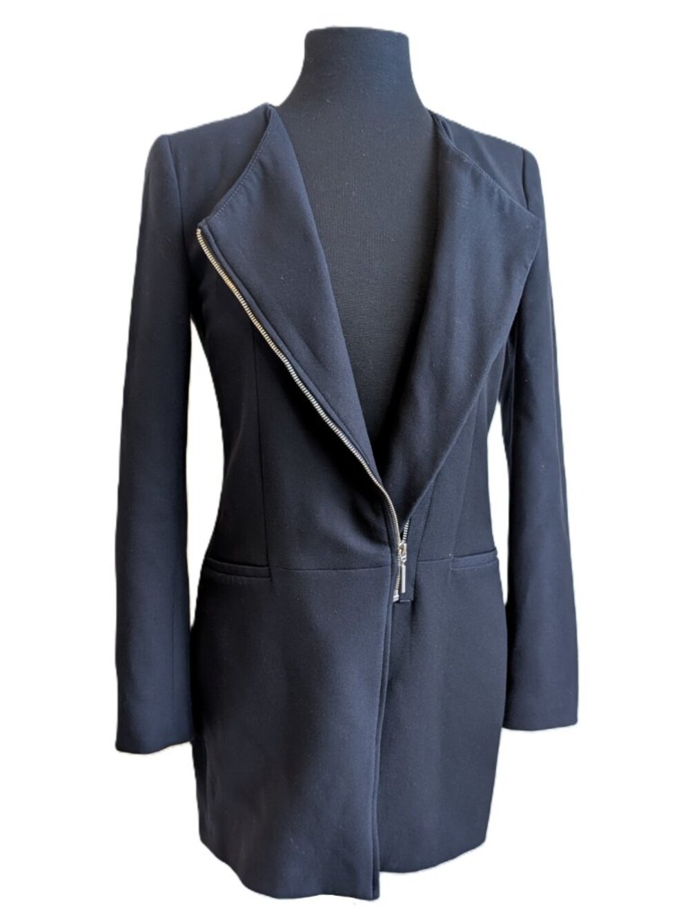 ZARA Vintage Longline Zip Coat | Medium